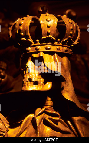 Wien, Österreich, Neuer Markt, Kapuzinergruft, l'ornement du sarcophage de l'empereur Charles VI Banque D'Images