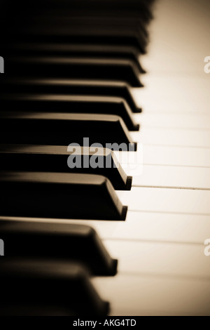 Close up d'un clavier de piano très peu profond DOF Banque D'Images