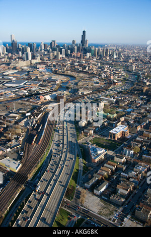 Vue aérienne de l'Illinois à Chicago Banque D'Images