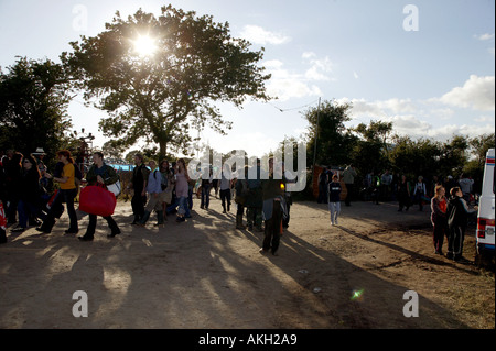 Festival de musique de Glastonbury Pilton Farm Somerset en Angleterre. Banque D'Images