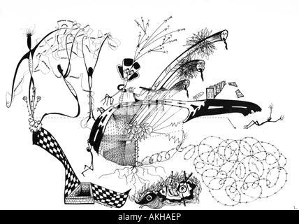 Dessin par Sharon Scott Leeds West Yorkshire Angleterre UK Banque D'Images