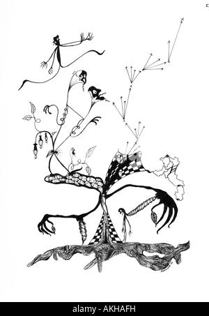 Dessin par Sharon Scott Leeds West Yorkshire Angleterre UK Banque D'Images