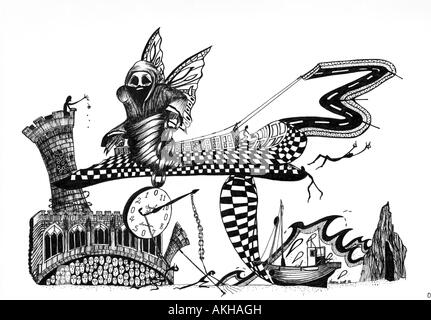 Dessin par Sharon Scott Leeds West Yorkshire Angleterre UK Banque D'Images