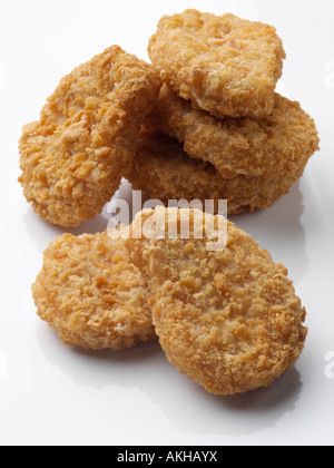 Pépites de poulet panées editorial junk food Banque D'Images