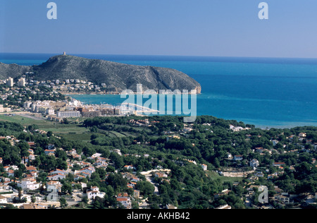 Teulada Moraira vue mer panoramique pittoresque resort Costa Blanca Alicante Province Valencia Espagne Banque D'Images