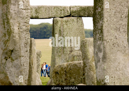 Détail de Stonehenge Wiltshire UK le cercle de pierre préhistorique Banque D'Images