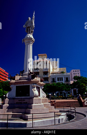 Monument à Christophe Colomb, Columbus Plaza, Plaza de Colon, le vieux San Juan, San Juan, Porto Rico, Antilles Banque D'Images