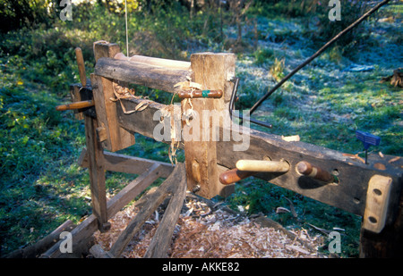 Une perche élastique utilisé par Mike Abbott un artisan taillis Banque D'Images