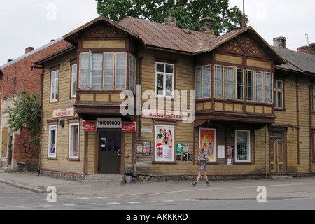 Parnu Estonie - corner shop dans le style Jugendstil Banque D'Images