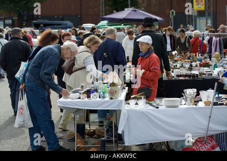 Marché aux puces à Helsinki Banque D'Images