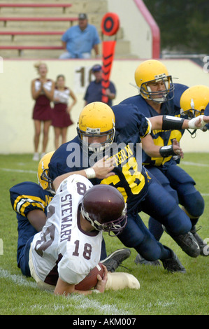 L'action de l'école de football de haut Port Huron au Michigan, États-Unis d'Amérique, U S Banque D'Images