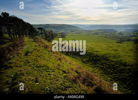 Offa's Dyke près de Springhill sur la frontière galloise et anglaise Banque D'Images