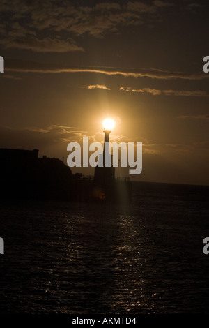 Phare au coucher du soleil bristol uk Banque D'Images