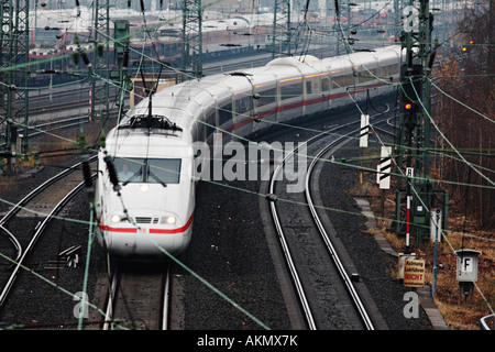 Train à grande vitesse allemand, ICE, Intercity Express, Allemagne Banque D'Images