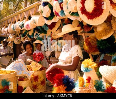 JM - JAMAÏQUE : Marché de paille traditionnel Banque D'Images