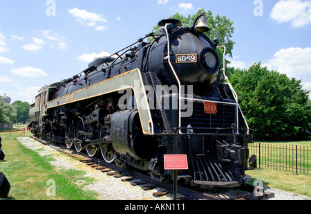 Train locomotive à vapeur vers 1940 sur l'affichage à Sarnia (Ontario) Canada Banque D'Images