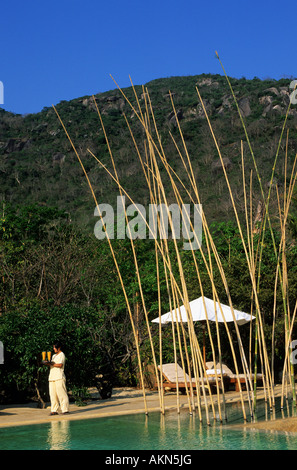 Vietnam, Nha Trang, l'Evason Hideaway at Ana Mandara Spa et de la piscine, Banque D'Images