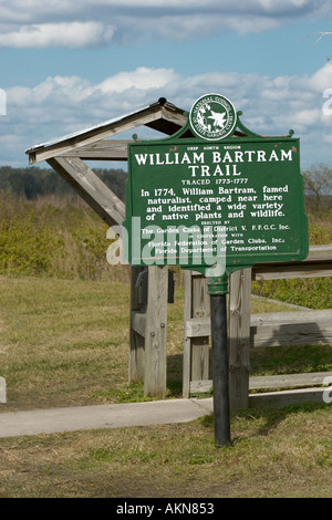 William Bartram Piste à Paynes Prairie au sud de Gainesville, Floride USA Banque D'Images