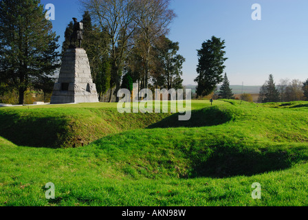 Préservés des tranchées, cratères, 51e Division des Highlands, Mémorial terre-neuvien de Beaumont-Hamel Memorial Park, Somme, France Banque D'Images