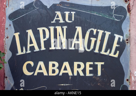 À SIGNER Au Lapin Agile cabaret a commencé ici en 1860 les poètes et chanteurs encore effectuer ici Montmartre Paris France Banque D'Images