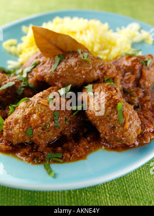 Un plat d'agneau koftas avec riz safrané Indian food éditoriale Banque D'Images