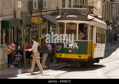 Tramway à Lisboa (Portugal) Banque D'Images