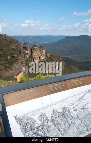 Les trois soeurs de Echo Point, Blue Mountains, New South Wales, Australie Banque D'Images