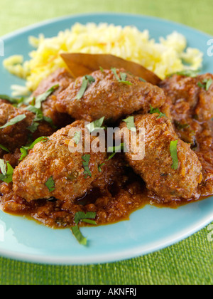 Un plat d'agneau koftas avec riz safrané Indian food éditoriale Banque D'Images