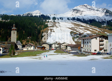 La saison de ski à Lech, Autriche Banque D'Images
