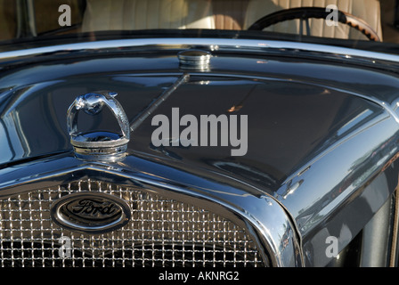 Et de l'ornement de capot sur un 1930 Tudor Hotrod Ford classic car Banque D'Images