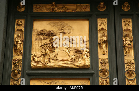 L'activité portes du paradis" ou "Portes du Paradis, les portes de l'est, de Lorenzo Ghiberti, le groupe Genesis - création d'Adam et Eve, L'activité portes du paradis" ou "Gat Banque D'Images