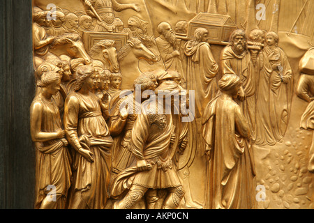 L'activité portes du paradis" ou "Portes du Paradis, les portes de l'est, de Lorenzo Ghiberti, le Joshua de bord (détail)- L'activité portes du paradis" ou "Portes du Paradis, EAS Banque D'Images