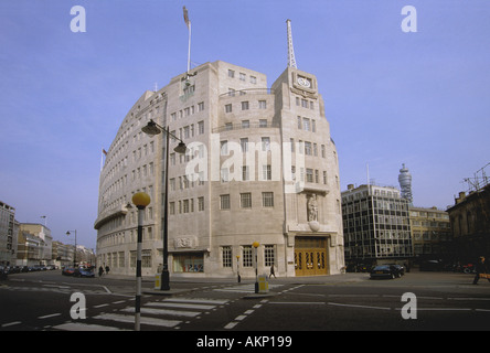 BBC Broadcasting House en 2004, au coin de Langham Place et de Portland Place, London W1 Banque D'Images