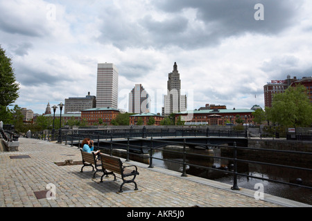 Waterplace Park, Providence, Rhode Island, RI USA Banque D'Images