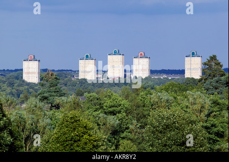 Tour de blocs de Motherwell, North Lanarkshire, Écosse Banque D'Images