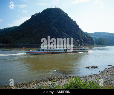 St Goarshausen, Loreleyfelsen bei Rhein, Rheinland-Pfalz Banque D'Images