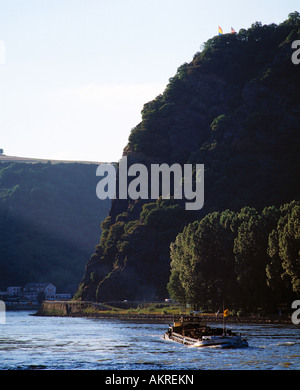 St Goarshausen, Loreleyfelsen bei Rhein, Rheinland-Pfalz Banque D'Images