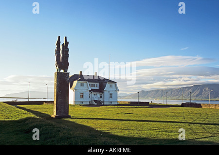 REYKJAVIK ISLANDE EUROPE Juillet Municipal Hofdi Maison d'accueil où le président Reagan et Gorbatchev URSS USA a tenu des pourparlers d'armes Banque D'Images