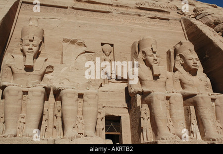 Grand Temple de Ramsès II, Abou Simbel Egypte Banque D'Images