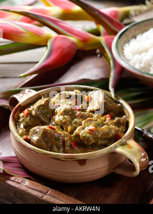 Un bol de curry de chèvre des Caraïbes l'alimentation éditoriale Banque D'Images