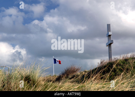 Un mémorial à l'armée Française Libre à Juno Beach, en Normandie, dans le nord de la France Banque D'Images