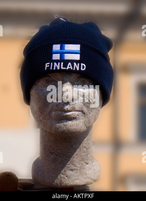 Finnish hat en vente Place du Marché Helsinki Banque D'Images