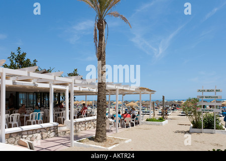 Restaurant en bord de mer, Fuengirola, Costa del Sol, Andalousie, Espagne Banque D'Images