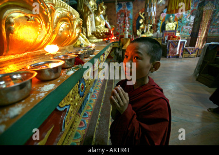 Moines tibétains à Katmandou au Népal La majorité des moines au Népal sont des réfugiés en provenance du Tibet et de vivre dans des monastères au Népal Banque D'Images