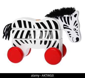 Jouet en bois Zebra Banque D'Images