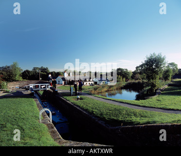 Vue sur le vol de Foxton top lock près de Market Harborough Leicestershire Banque D'Images