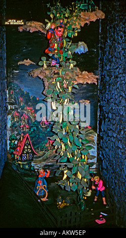 L'inscription de Jacques et le haricot magique à Fairyland Caverns, Rock City Gardens, Lookout Mountain, California, USA), ch. 1955 Banque D'Images