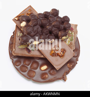 Écrou de divers chocolats, close-up Banque D'Images