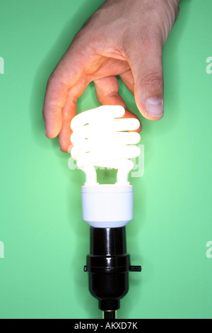 Changement de main lightbulb Banque D'Images