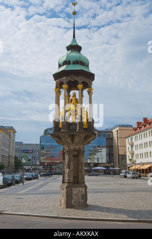 Monument équestre de Magdeburg en face de la Mairie, Magdebourg, Saxe-Anhalt, Allemagne. Banque D'Images